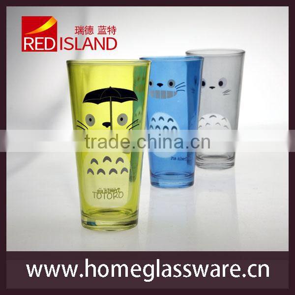glass manufactory supply design color tumbler drinking glass cup