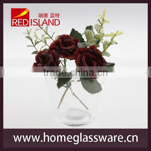 clear glass planter pot flower vase customized base
