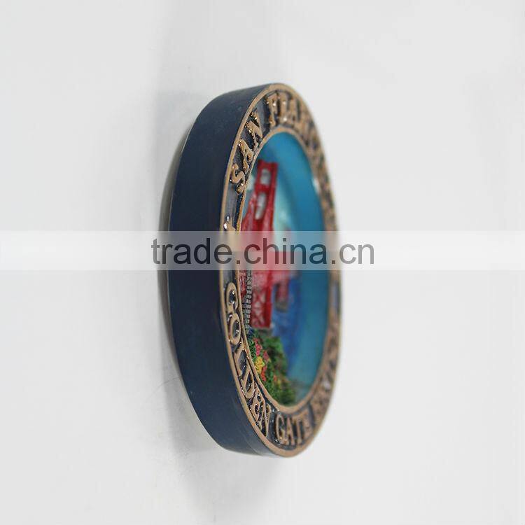 Polyresin american round fridge magnet