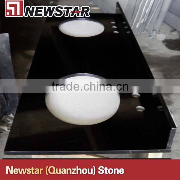 Newstar black solid color granite countertop