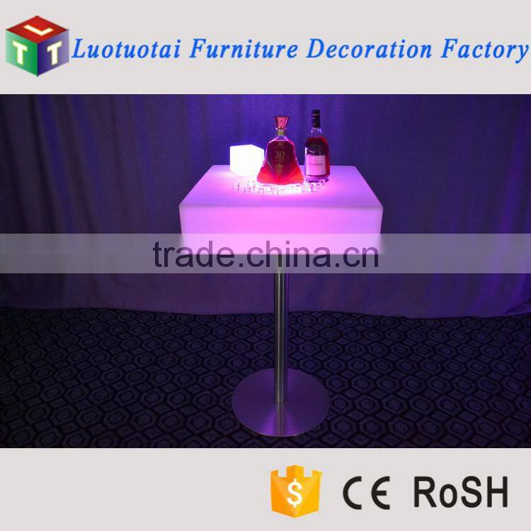 round led table/RGBW color change remote control light up led bar table