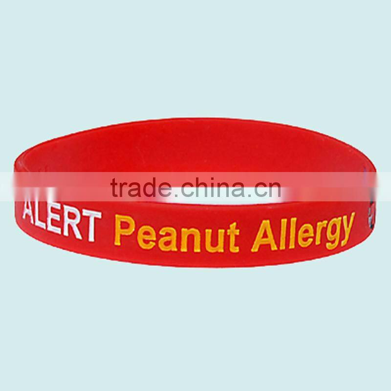 Colorful Different Custom ink color Silicon rubber bracelets