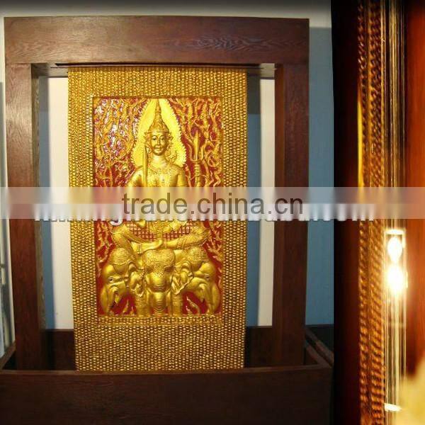 Popular large led light gold polyresin hindu gods water fountain