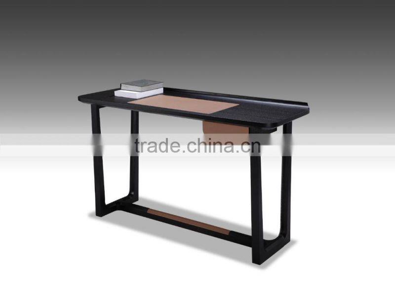 Modern Simple Hot Wood Kids Study Table With Drawer Black Color Book Room Office Table