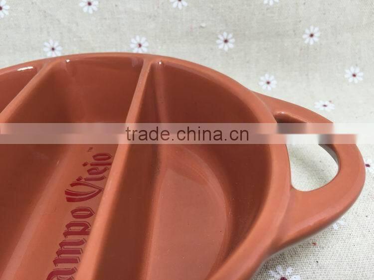 2015 high quality chinese grids plate ceramic Meat Plate