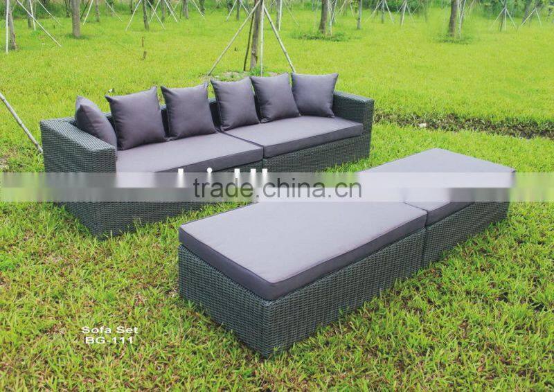 PE Rattan & Aluminum Furniture, Outdoor Rattan Sofa