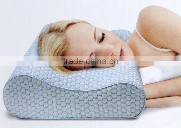 New design luxury bed pillow breathable ice silk fabric soft contour memory foam pillow