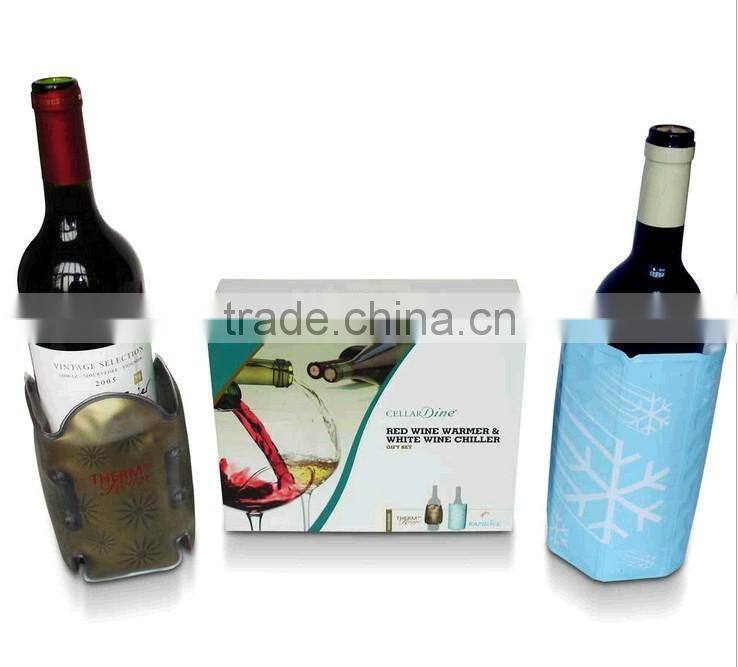 Custom logo PVC wine bottle collapsible chiller sleeve