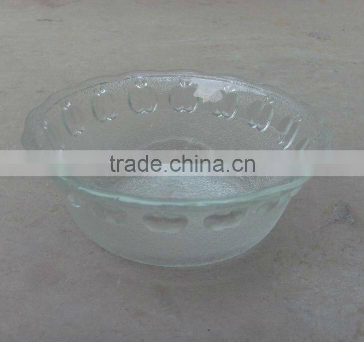 apple pattern glass bowl / glass bowl / salad glass bowl