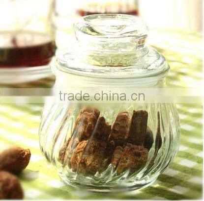 Glass jar, Smaller glass storage jar with lid