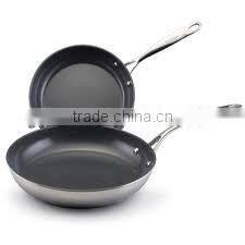 Cheap stainless steel skillet&frying pan with single handle