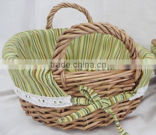 Wholesale oval natural willow basket bread with liner