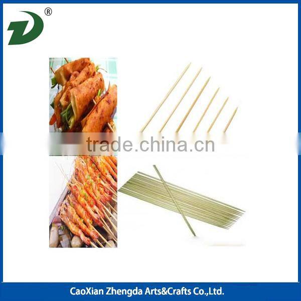 Wholesale flexible round bamboo stick high quality bbq bamboo sticks ,green flat pick