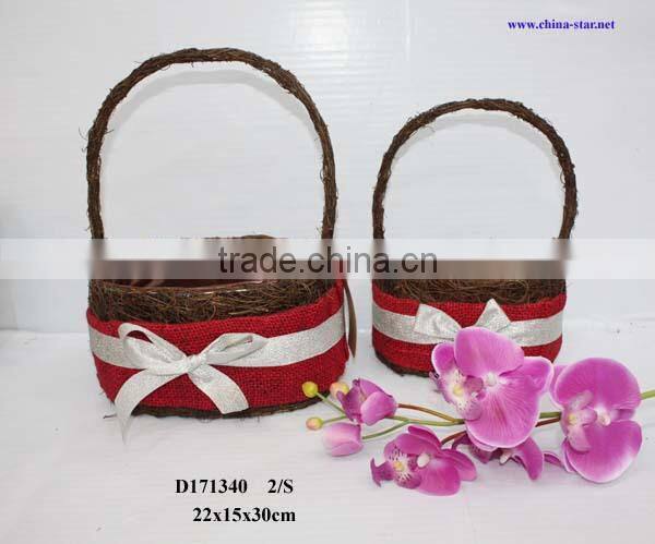 artificial christmas flower basket