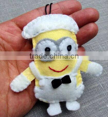 New product hot fashion wholesale alibaba stuffed key ring promotional gift craft polyester felt despicable me minions keychain