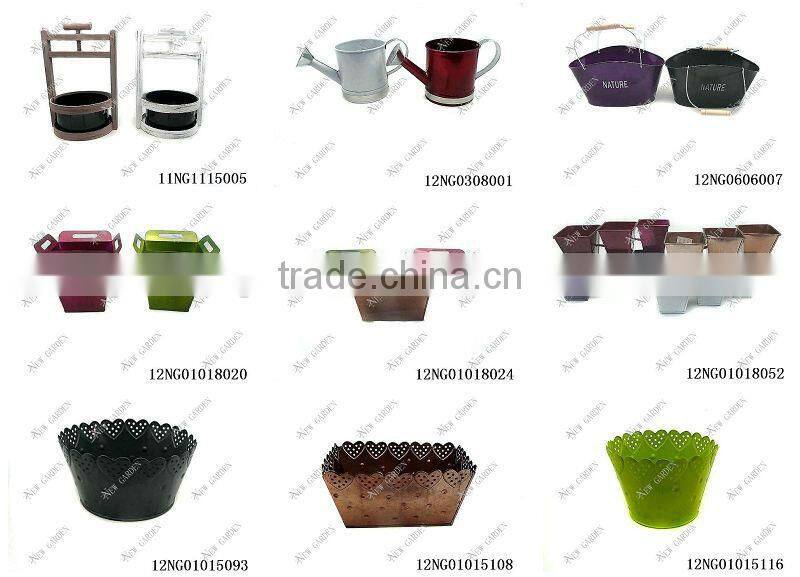 metal large white flower pot for small tree