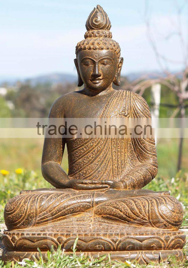 China factory supply religious fengshui marble meditating buddha lava stone statues