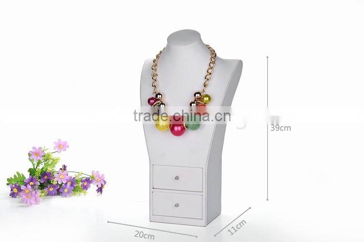 2016 Customized mannequin white wooden necklace display bust