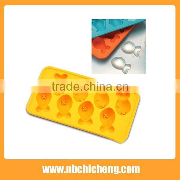 Food Grade Cute Fish Shaped Silicone Ice Cube Tray, Slicone Ice Mold