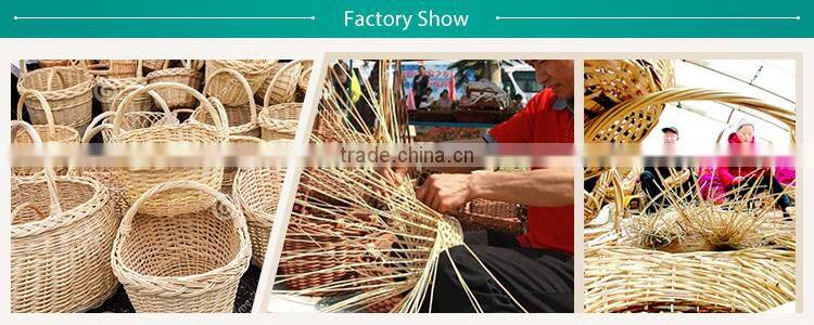 white handle cutlery handheld vintage fruit crate basket