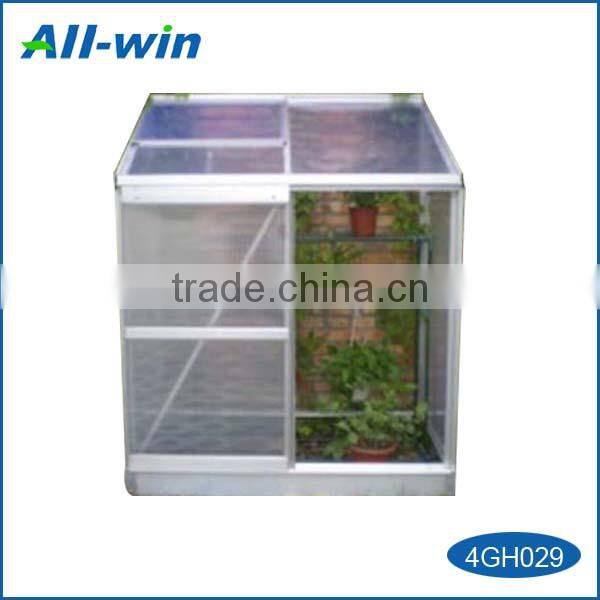 PC board aluminium garden greenhouse with base