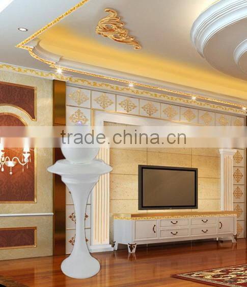 simple saucer shape fiber glass water fountain with led ball