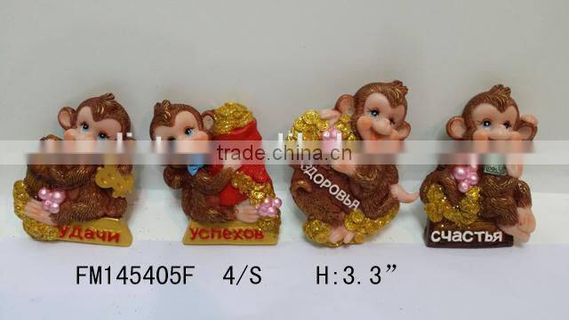 Resin 2016 Newest Russian Monkey Shape Fridge Magnet