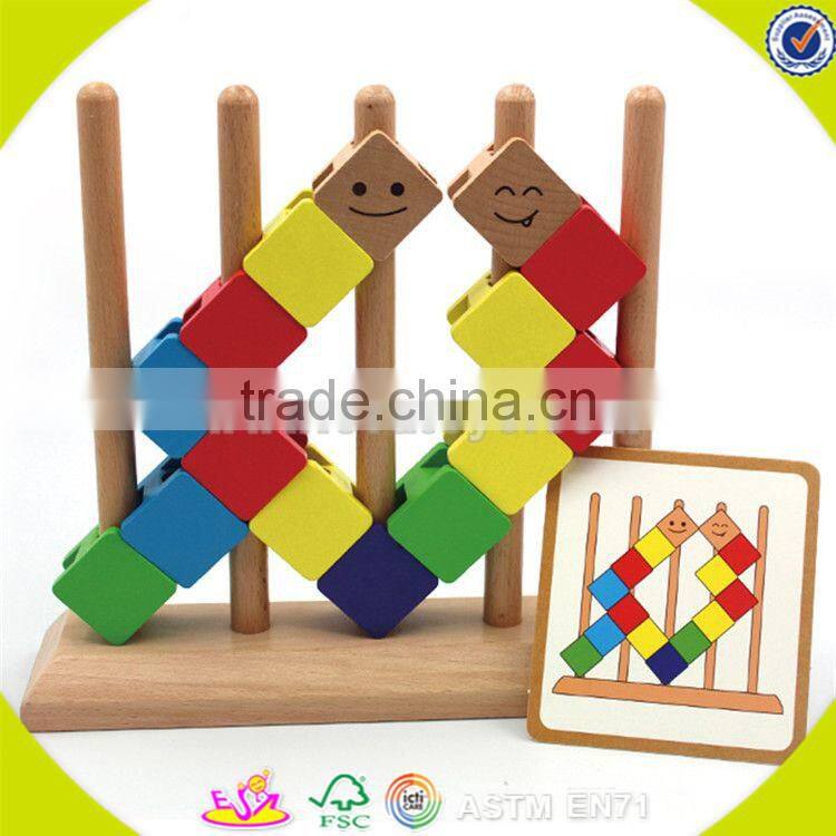 Wholesale interesting wooden building blocks toy special kids wooden building blocks toy colorful building blocks toy W13D097