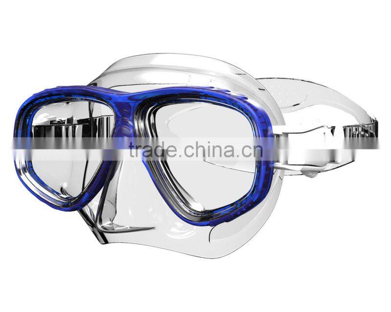 High quality, tempered glass silicone scuba diving set, diving goggles, diving masks (MK-402)