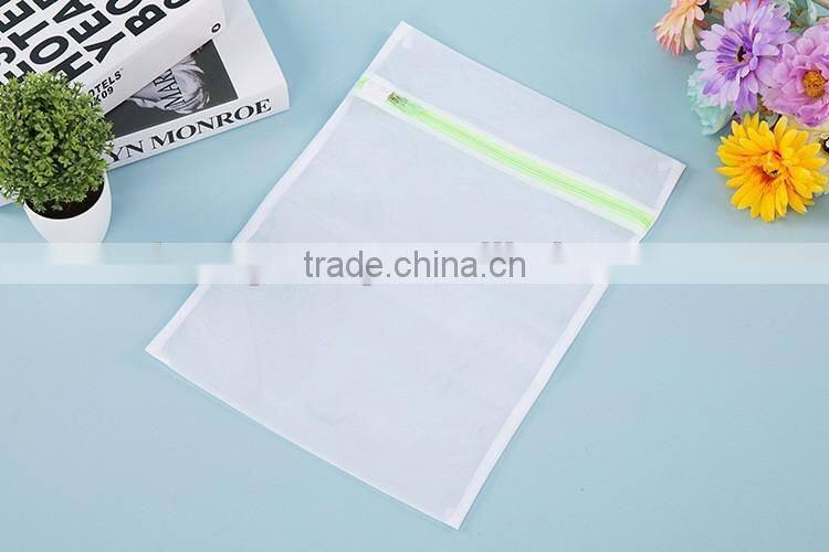 Machine Washable, Fine White Mesh Polyester Laundry Washing bag with Pink Zipper, For Home & Travel(TM-LB-027)