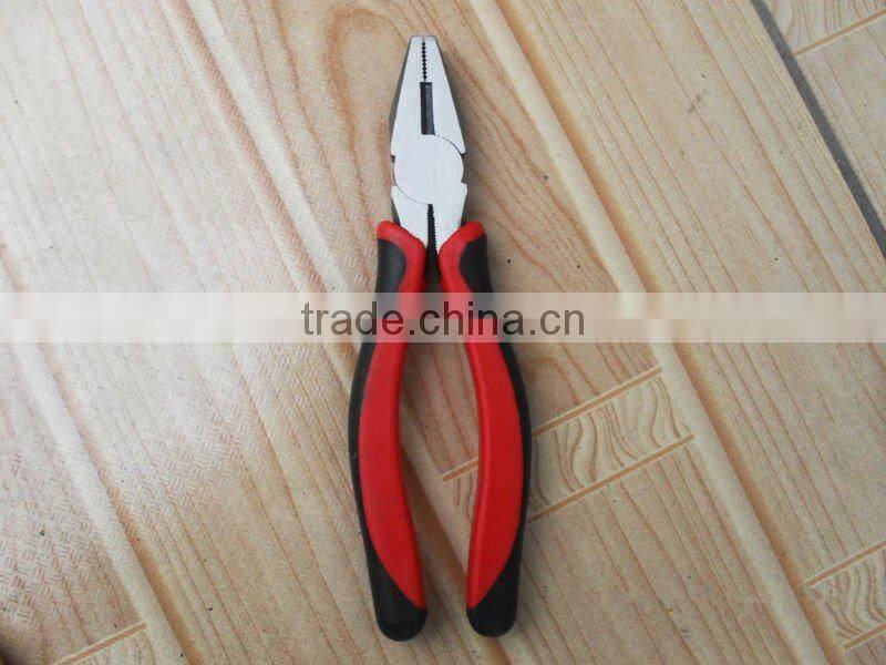 YF416 American style double color handle combination plier with fine polished