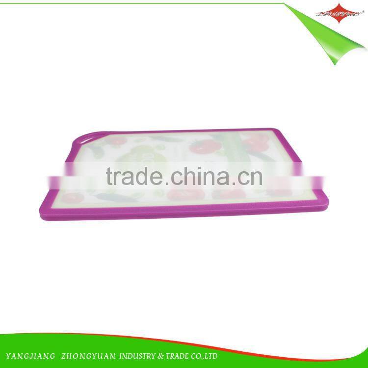 ZY-R1001 utility plastic cutting board chopping block with PP edge