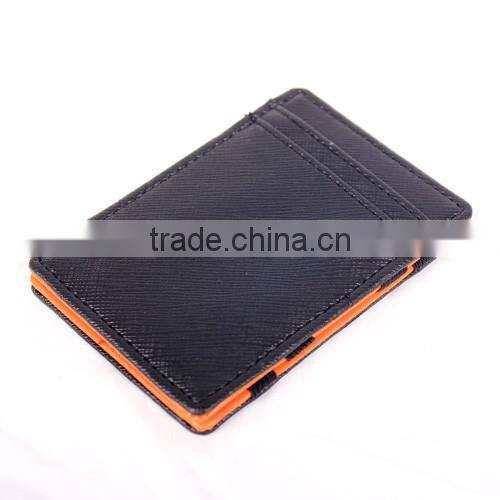 PU Leather Elastic Trick Fold Wallet Magic Money Clip