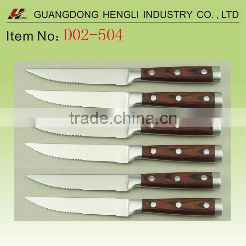 Plastic handle 4.5"steak knife set