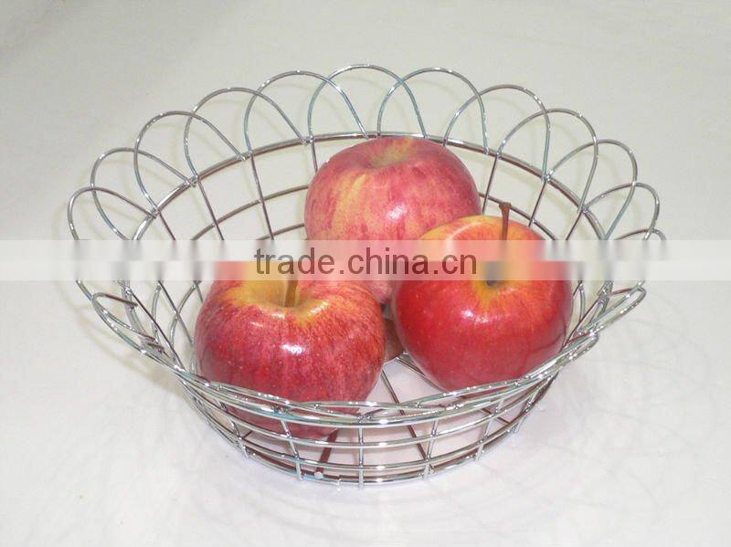 Free Standing Metal Wire Fruit Basket Rack Holder Storage Basket