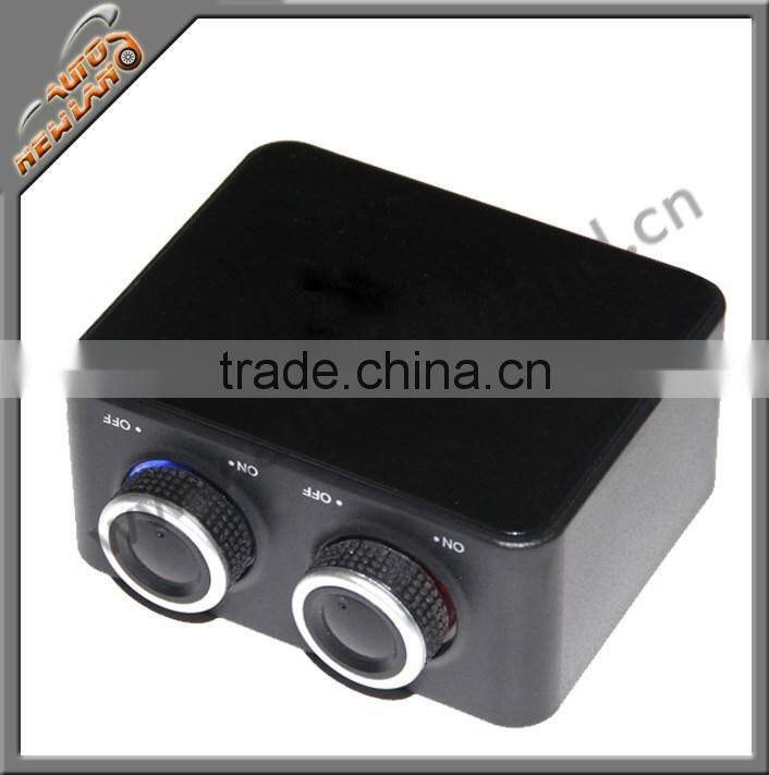 Two port cigar cigarette socket with USB independent switches