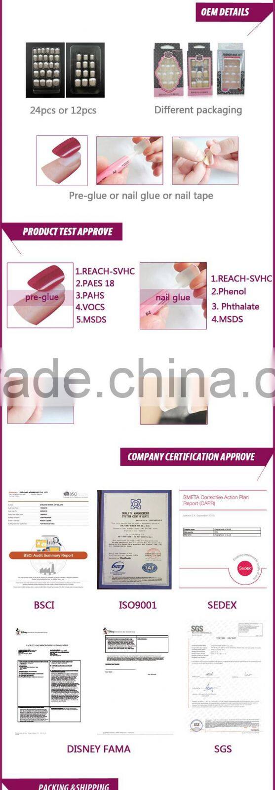 hot sell nice design artificial false nail art tips with free sample