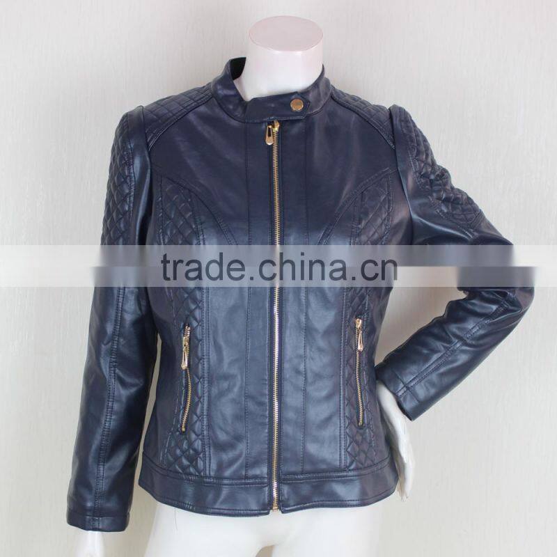 2017 fashion design leather jacket for women