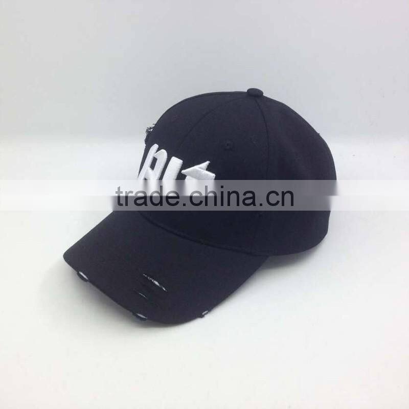100%Cotton Distressed Baseball Cap Custom Color And Logo