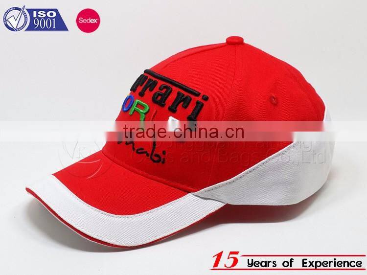 6 panel 100% cotton baseball hats and caps