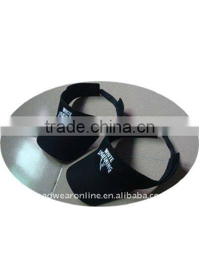 embroidery sun visor with adjustable strap on back