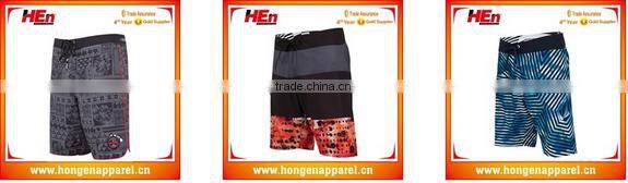 Hongen apparel Custom mens board short fashion 100% polyester sublimated beach short