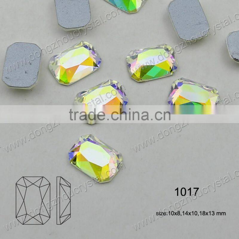 Decorative octagon flat cut glass stones for fancy jewelry accessories