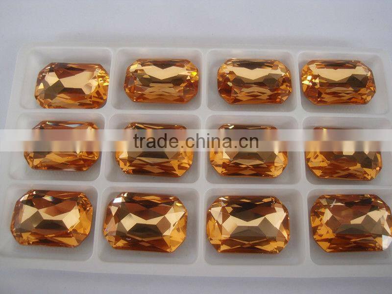 crystal beads square shaped point back for garment