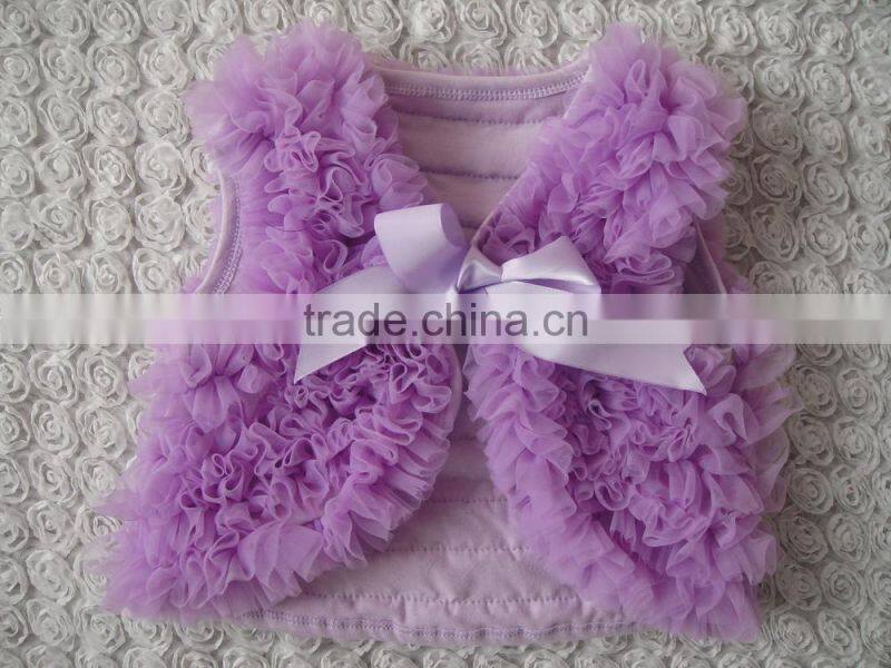 China wholesale light purple chiffon and cotton baby shrug