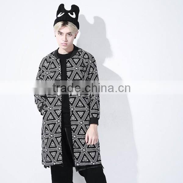 2016 long slim cotton print coat
