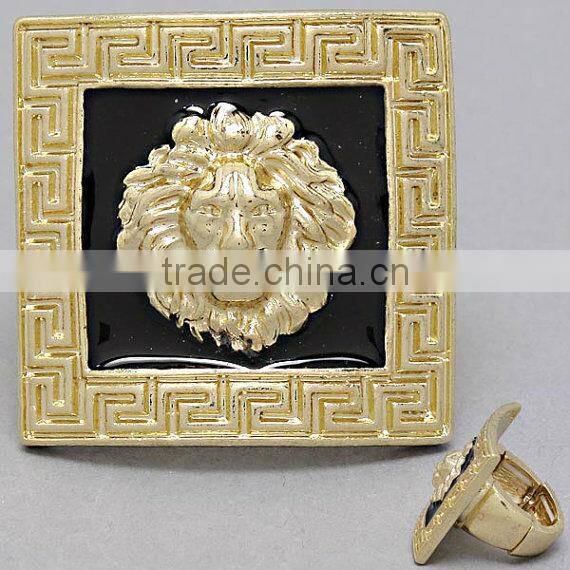 Vintage silver Lion Medallion Rings, Lion Rings, Round Lion Rings for girls