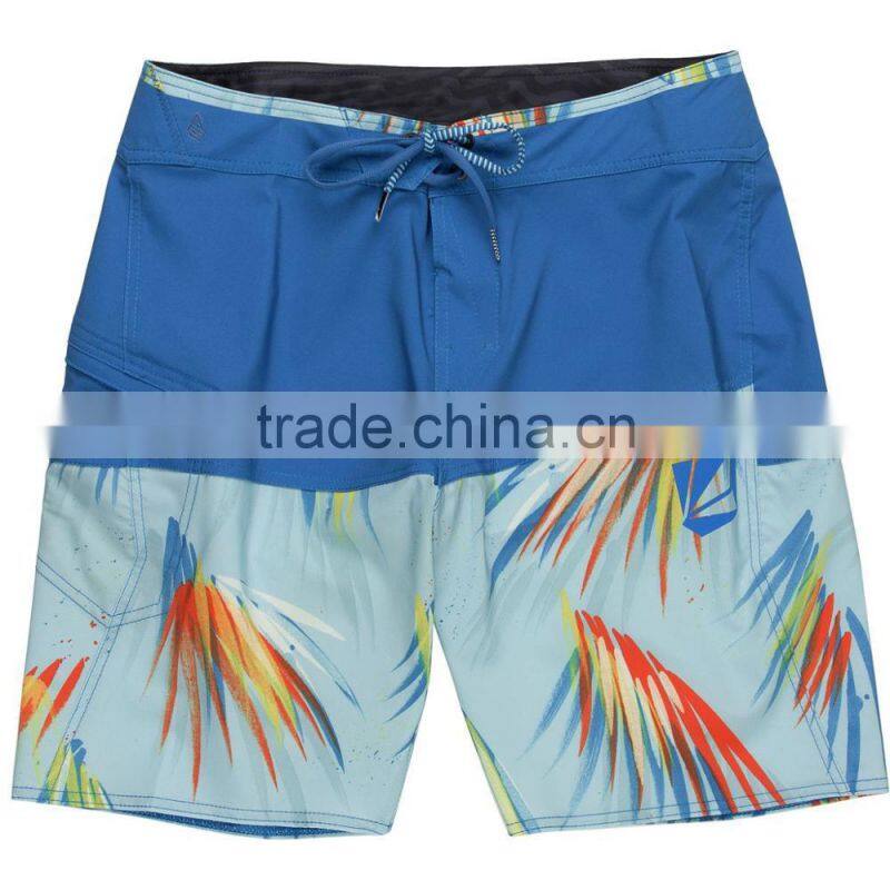 Summer Board Short Water-Related Customizable Fit Adjustable Drawstring Beachwear Repreve Polyester Elastane Custom Swim Trunks