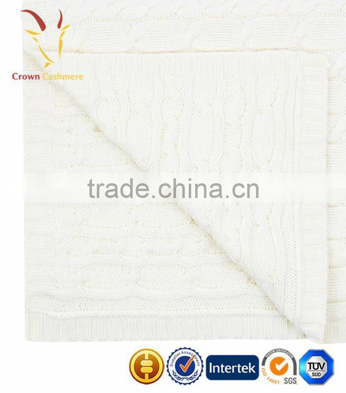 100% Cashmere Knitted Wholesale Baby Blanket