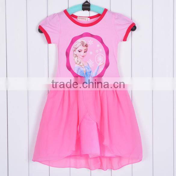 2014 Kids Baby's New Pink Blue Girls Kids One Piece Dress Tutu Dress Costume 5 Sizes SV005260#